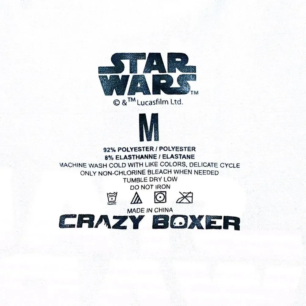 Star Wars Crazy Boxer Briefs Mens Medium Underwear Disney Blue Yellow Logo Gift